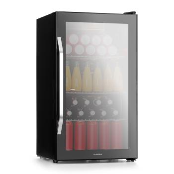 Klarstein Beersafe XXL Onyx, hűtőszekrény, E energiahatékonysági osztály, 3 fém rács, panoráma üvegajtó kép