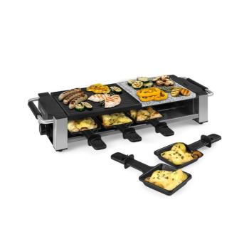 Klarstein Bistecca, raclette grill, 1200 W, fém / kő, 8 fő, LED jelzőfény kép