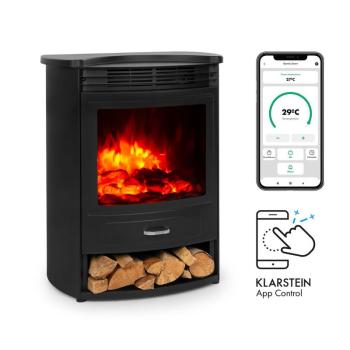 Klarstein Bormio S Smart, elektromos kandalló, 950/1900 W, termosztát, heti időzítő, fekete kép