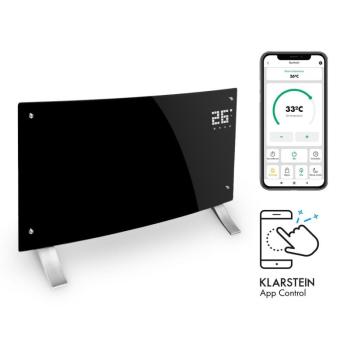 Klarstein Bornholm Curved Smart, konvekciós hősugárzó, 2000 W, vezérlés applikáción keresztül, fekete kép