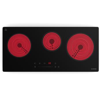 Klarstein CeramEase Slim VTC főzőlap, üvegkerámia, 3 főzőlap, 5,2 kW, érintős, időzítő kép