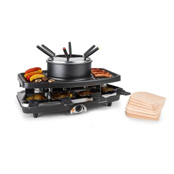 Klarstein Entrecote, 2 az 1-ben raclette grill és fondue, természetes kő, 1100 W, 8 fő, alátét kép