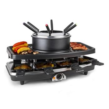 Klarstein Entrecote, 2 az 1-ben raclette grill fonduevel, 1100 W, természetes kő, 8 személyre kép