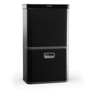 Klarstein Érintés nélküli szenzoros szemetes 56L rozsdamentes acél, Soft-Close, 3 rekeszes, LED kijelző, időzítő kép