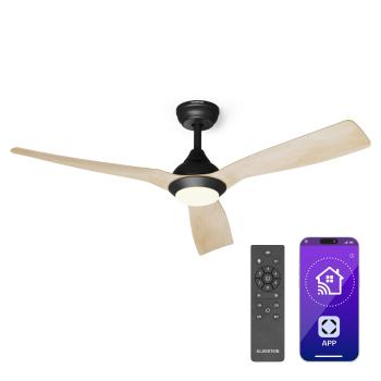 Klarstein Fiji Flow 2 az 1-ben Smart, mennyezeti ventilátor, Ø 132 cm, LED lámpa, távirányító, vezérlés applikáción keresztül, 2 menetirány kép