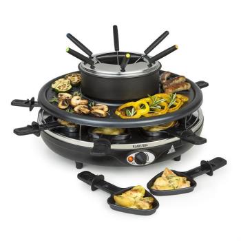 Klarstein Fonduelette, raklette grillsütő és fondue, 1350 W, 1 liter, Ø 38 cm, 8 személyes kép