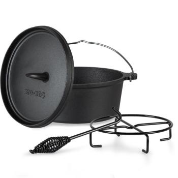 Klarstein Galloway, öntöttvas edény, 4.5 barbecue edény, öntöttvas, hőkezelt, S/4.5 qt/3,1 l méret kép