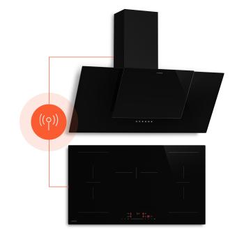 Klarstein HaloSync indukciós főzőlap és páraelszívó | 5 főzőzóna | 11 400 W | 632 m³/h | 90 cm kép