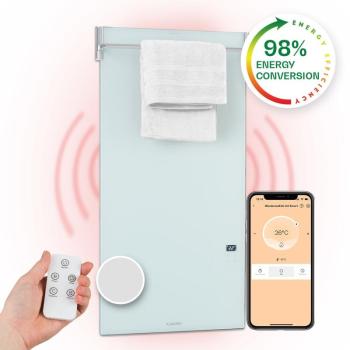 Klarstein Hot Spot Crystal Spotless Smart, infravörös hősugárzó, 750 W, alkalmazás, fehér kép