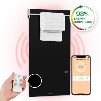 Klarstein Hot Spot Crystal Spotless Smart, infravörös hősugárzó, 750 W, alkalmazás, fekete kép