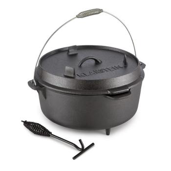 Klarstein Hotrod 145 öntöttvas fazék, barbecue fazék, 12 qt / 11,4 liter, öntöttvas, fekete kép