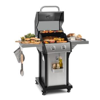 Klarstein Lucifer 2.0-T, gázgrill, 2 x 3,5 kW égő, 45 x 44 cm grill felület, nemesacél kép