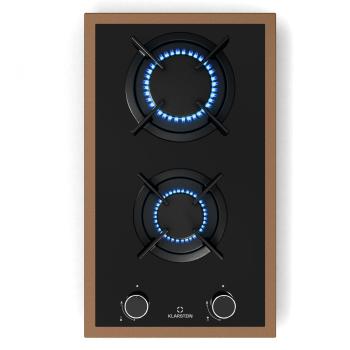 Klarstein Lumiflame gáz főzőlap, 2 égő, réz keret, elektromos gyújtás, 4,2 kW teljesítmény kép