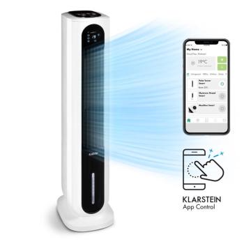 Klarstein Polar Tower Smart, ventilátor, léghűtő, 7L, 85W, távirányító, 5x hűtődoboz kép