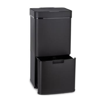 Klarstein Royal Trash Matte Black, szemétkosár szenzorral, 72 l, rozsdamentes acél, matt fekete kép