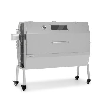 Klarstein Sauenland Pro XL, malacsütő grill, forgó nyárs, 13 W, 4 kerék, rozsdamentes acél kép