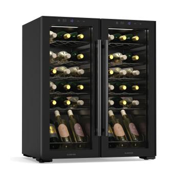 Klarstein Shiraz borhűtő, 2 hűtési zóna, LED világítás, érintéses vezérlés, szabadon álló kép