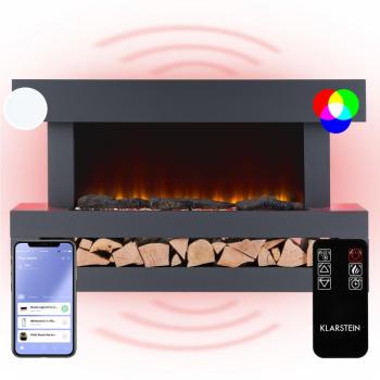 Klarstein Studio Light & Fire 3 Smart, kandalló, 1000/2000 W, MDF, WiFi Control kép