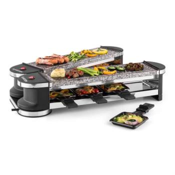 Klarstein Tenderloin 100, raclette grill, 1200 W, 2 x természetes kő, 8 személyre kép