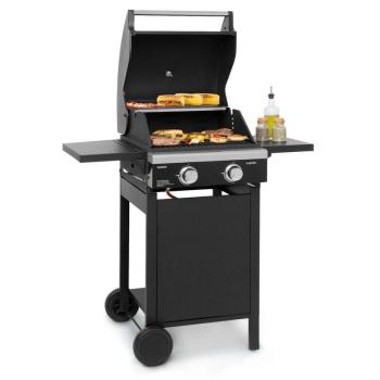 Klarstein Valdosta 2.0, gázgrill, 2 x 3,6 kW-os égő. rozsdamentes acél, mobil kép