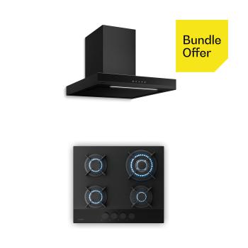 Klarstein Velaire gázfőzőlap + Velaire kürtős páraelszívó | Minimalista és elegáns | 60 cm kép