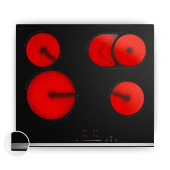 Klarstein Verosteel üvegkerámia főzőlap | 4 zónás | Minimalista, erőteljes | 6600 W | 60 cm kép