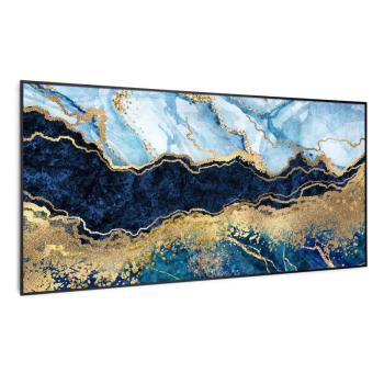 Klarstein Wonderwall Air Art Smart, infravörös fűtőtest, kék márvány, 120 x 60 cm, 700 W kép