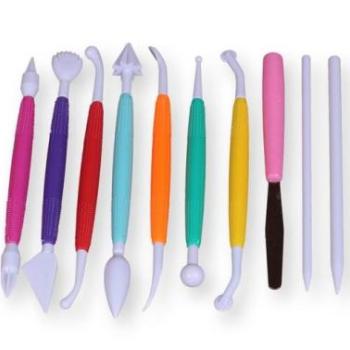 Kreatív Fondant Formázó Szett Tortadíszítéshez – 10 Kétoldalú Eszközzel kép