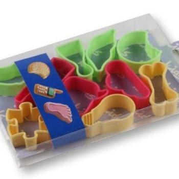 Különleges süti kiszúró készlet gyerekeknek – 10 darab, színes formák kép