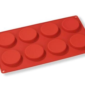 Lapos korong szilikon sütőforma – 8 adagos, könnyű használat kép