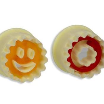 Linzer kiszúró készlet – Smiley és virág formák, Műanyag, Rugós kép