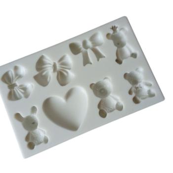 Maci, masni és szív alakú szilikon fondant forma kép
