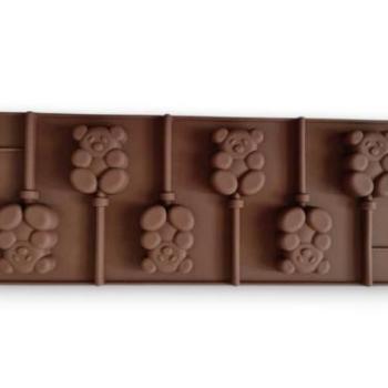 Maci mintás nyalóka forma szilikon 6 adagos kép