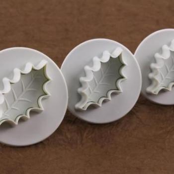 Magyal levél fondant kiszúró készlet - Nagy méret, 3 db kép