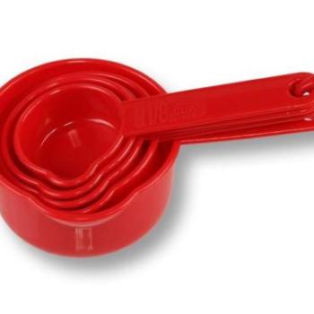 Mérőkanál készlet bögrés süteményekhez - 5 db, műanyag, színes kép