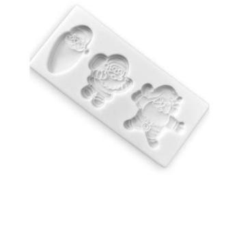 Mikulás fejek szilikon fondant forma, 3 adagos kép