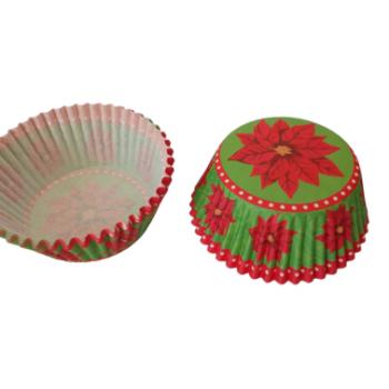 Mikulásvirágos karácsonyi muffin papír 100 db kép