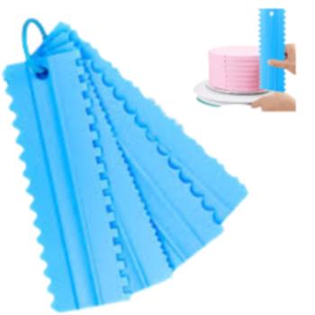 Mintázó vonalzó tortadíszítéshez, 4 db, 8 minta kép