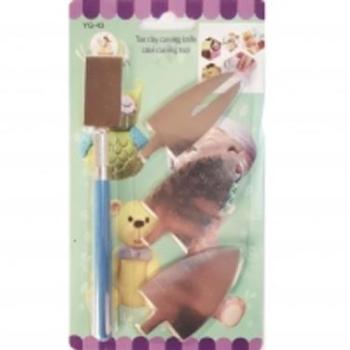 Műanyag nyelű fondant formázó 4 különleges fejjel kép