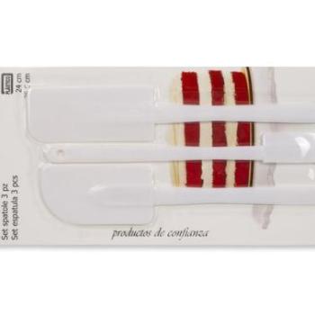 Műanyag spatula készlet (3 részes) – Fehér színben, praktikus használatra kép