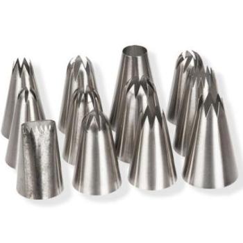 Nagyméretű Díszítőcső Szett, 12 Részes – Profi Tortadíszítéshez kép