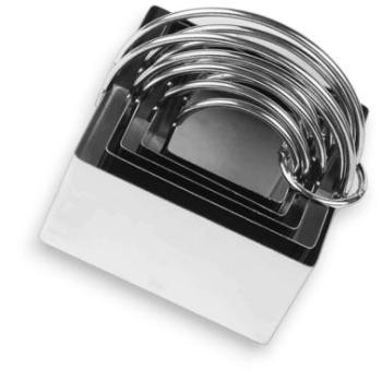 Négyzet alakú fém sütemény, pogácsa kiszúró készlet 5 részes kép