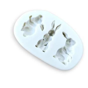 Nyulak szilikon fondant forma, 3 adagos kép