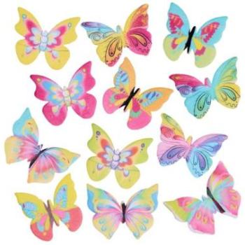 Ostyapillangó, 24 db – Színes Díszek Tortákhoz és Süteményekhez kép