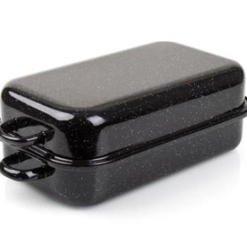 Pecsenyesütő Tepsi Zománcbevonattal, Fedővel – 35 cm-es Méret kép