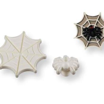 Pók és pókháló fondant kiszúró – Halloween tortadíszítéshez kép