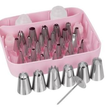 Professzionális Díszítőcső Készlet - 38 Részes Tortadíszítő Szett kép