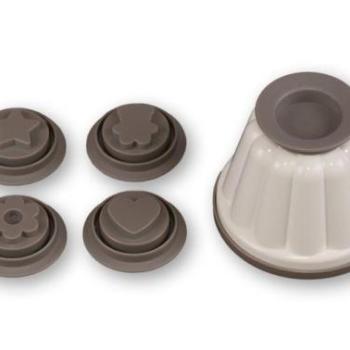 Puding forma, kis méret, Műanyag – Cserélhető mintás desszert forma kép