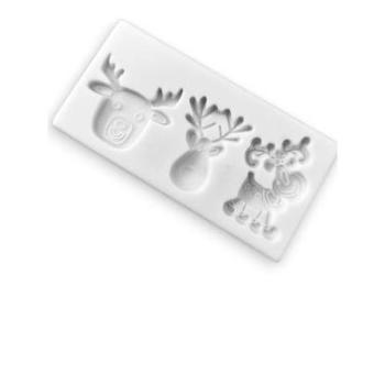 Rénszarvas fejek szilikon fondant forma, 3 adagos kép