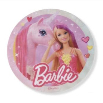 Rózsaszín Barbie unikornis tortaostya kép